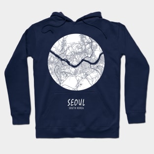 Seoul, South Korea City Map - Full Moon Hoodie